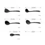 Kitchenware Utensils Set 5 Piece Silicone Nylon Heat Resistant Non-Stick Cooking Professional Spoon shovel Tools Black