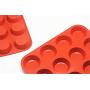 Kitchenware Silicone Cake Mold 12 round round high temperature baking tray Cookie mold baking tool (red)