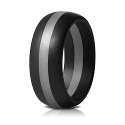 Saco Band Mens Silicone Rings Wedding Bands - 7 Pack / 1 Ring