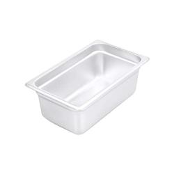 4" Deep Steam Table Pan 1/4 Size, 3 Quart Stainless Steel Anti-Jam Standard Weight Hotel GN Food Pans - NSF (10.43&quotL x 6.37&quotW)