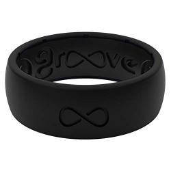 Groove Life - Silicone Ring for Men and Women Wedding or Engagement Rubber Band with Lifetime Coverage, Breathable Grooves, Comfort Fit, and Durability - Original Solid