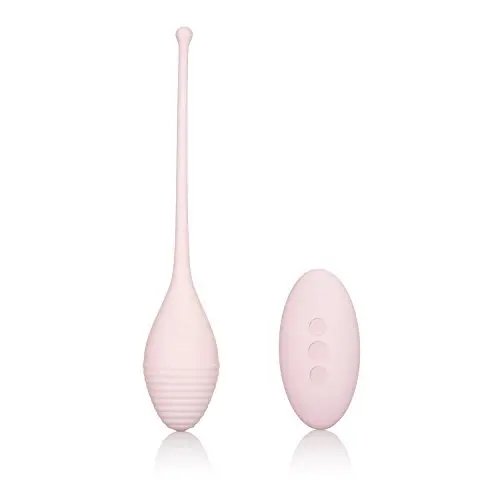 CalExotics Inspire Vibrating Remote Kegel Exerciser ? Silicone Kegel Weight - Hands Free Pelvic Floor Exercises - Waterproof Sex Toy For Couples - Pink