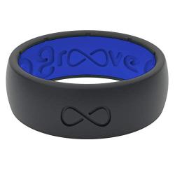 Groove Life - Silicone Ring for Men and Women Wedding or Engagement Rubber Band with Lifetime Coverage, Breathable Grooves, Comfort Fit, and Durability - Original Solid