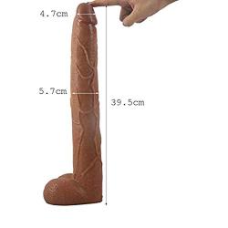 JRZDFXS Silicone Huge Dilo Toys for Women Brown Insert 16 Inch, Handfree Play for Women Men Couples for Female Beginner Personal Body