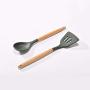 Gwjs Silicone Wooden Handle Kitchen Utensils, Non-stick Spatula Silicone Spatula Set Silicone Kitchenware Cooking Utensils-eight Piece Set 32.2cm(12.7inch)