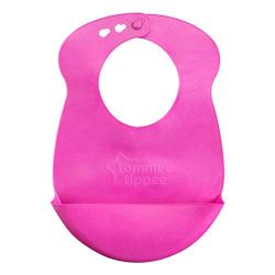 Tommee Tippee Easi-Roll Up Bib, BPA-Free Crumb & Drip Catcher, Pink & Blue/Pink & Purple, 2 Count (Colors May Vary)