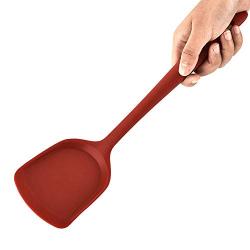 Silicone kitchenware Pack Of 2 Silicone Wok Spatula Non-Stick Heat Resistant Easy To Clean Seamless Kitchen Utensil For Chinese Cooking Red Silicone kitchen utensils ( Color : Red , Size : 8.5×32cm )