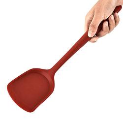 Silicone kitchenware Pack Of 2 Silicone Wok Spatula Non-Stick Heat Resistant Easy To Clean Seamless Kitchen Utensil For Chinese Cooking Nonstick Heat Resistant Tools ( Color : Red , Size : 8.5×32cm )