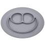 ezpz Mini Mat - One-Piece Silicone placemat + Plate (Gray)