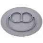 ezpz Mini Mat - One-Piece Silicone placemat + Plate (Gray)