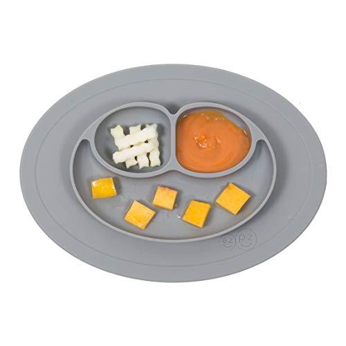 ezpz Mini Mat - One-Piece Silicone placemat + Plate (Gray)