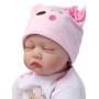 Pinky 22inch 55cm Lifelike Reborn Baby Girl Doll Soft Silicone Sleeping Baby Realistic Looking Newborn Doll Toddler Kid Birthday and Xmas Gift