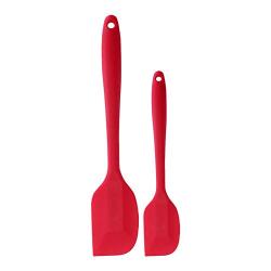 Cake Scraper, Long Handle Silicone Scraper for Butter Cake Cooking Tool Kitchenware (Red)