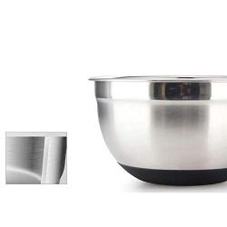 Stainless Steel Mixing Bowl with Ergonomic Non-Slip Silicone Base Professional Kitchenware (Size : M)