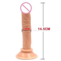 LAKEHUAO New Arrive 14.52.2CM Mini Dildo Realistic Insert Length with Suction Cup Silicone Toys for Woman Men Games Tools