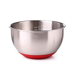 DEI QI Stainless Steel Mixing Bowl with Ergonomic Non-Slip Silicone Base Professional Kitchenware (Color : A, Size : 24cm)