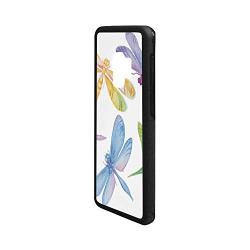 Dragonfly Rubber Phone Case,Colorful Watercolor Winged Bugs Children Kids Nursery Spring Themed Artsy Picture Decorative Compatible with Samsung Galaxy S9,One Size