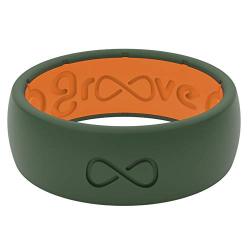 Groove Life - Silicone Ring for Men and Women Wedding or Engagement Rubber Band with Lifetime Coverage, Breathable Grooves, Comfort Fit, and Durability - Original Solid