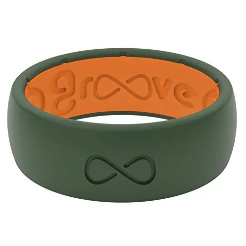 Groove Life - Silicone Ring for Men and Women Wedding or Engagement Rubber Band with Lifetime Coverage, Breathable Grooves, Comfort Fit, and Durability - Original Solid