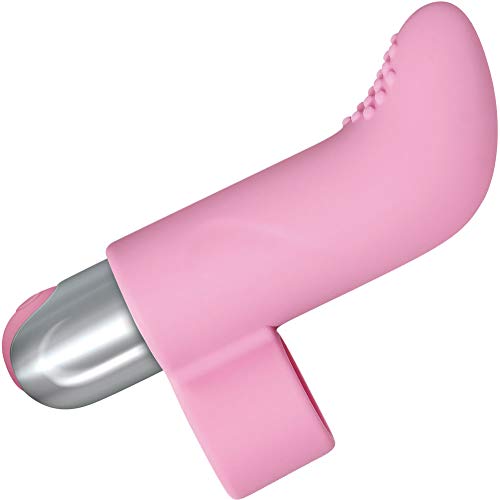 Adam & Eve Powerful 10 Speed Rechargeable Silicone Finger Bullet Vibe - Pink