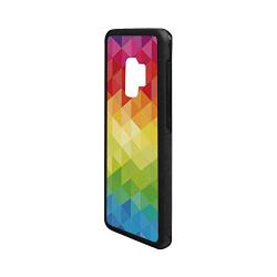 Colorful Home Decor Rubber Phone Case,Geometrical Polygonal Diamond Forms with Triangle Mirroring Lines Artwork Compatible with Samsung Galaxy S9,One Size