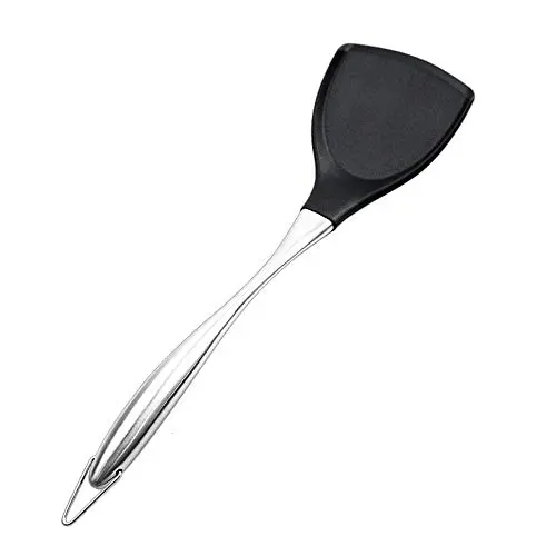 Silicone kitchenware Silicone Fish Turner Spatula Stainless Steel Handle Cookware Kitchen Tools Egg Omelet Pancakes Burgers And Other Food Cooking Silicone Appliances Durable
