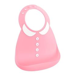 Make My Day Silicon Crumb Catcher Baby Bib (hassle free packaging, Peter Pan Collar Pink)
