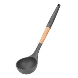 Non-Slip Cookware, Silicone Kitchenware Non-Stick Kitchen Cookware with Beech Handle - Soup Spoon