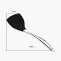 SJXmeet Wok Spatula Not Hurt The Pot Non-Stick Pan Pan Pan 304 Stainless Steel Silicone Shovel High Temperature Pan Shovel Kitchenware (Color : Black)@Black