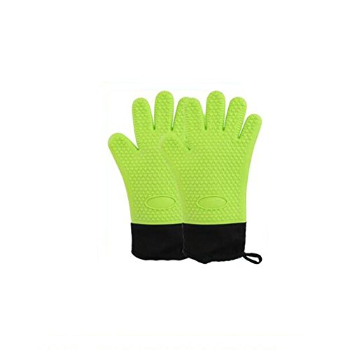 GuiXinWeiHeng shoutao Silicone Plus Cotton oven insulated gloves, high temperature resistant kitchen baking gloves, 7