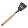 Dolland Silicone Cooking Utensils Kitchen Utensil Wooden Handle Kitchenware Spoon,Black Shovel