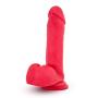 8" Realistic Veiny Long Dildo - Bright Cock and Balls Dong - Suction Cup Harness Compatible - Sex Toy for Women - Sex Toy for Adults (Cerise)