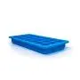 Sonder Silicone Ice Cube Trays, With Lids- Covered 2 pc set with 42 molds-Flexible Rubber Plastic Stackable Mini Cocktail Whiskey Ice Cube Mold Storage Containers - Red & Blue