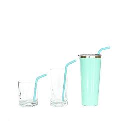 Build-A-Straw Reusable Silicone Drinking Straws (Sea Turtle Collection)