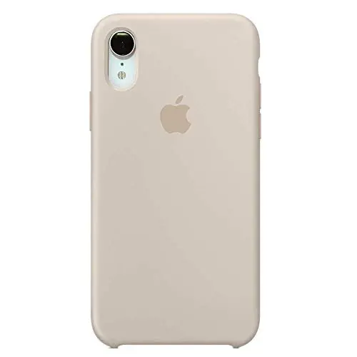iPhone iPhone XR Liquid Silicone Case Fits iPhone XR (6.1 inch), Gel Rubber Protection Shockproof Cover Case with Soft Microfiber Cloth Lining Cushion (Stone)