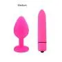 AnLing 4pcs/Set Silicone Beginner Anales Trainer Kits Men and Women Share Pleasure Trainer Kits and 10-Speeds Toy (Pink)