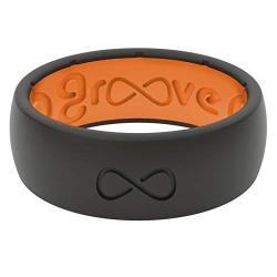 Groove Life - Silicone Ring for Men and Women Wedding or Engagement Rubber Band with Lifetime Coverage, Breathable Grooves, Comfort Fit, and Durability - Original Solid