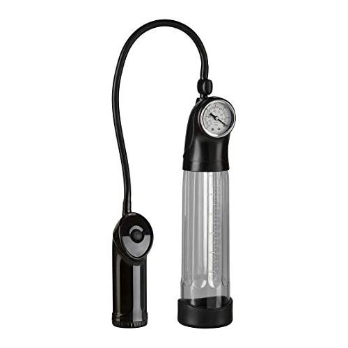 Doc Johnson OptiMALE - Power Pump - Battery-Operated Penis Pump with Pressure Gauge - Silicone Comfort Sleeve