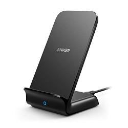 Anker Wireless Charger, PowerWave 7.5 Stand, Qi-Certified, Fast Charging iPhone 11, 11 Pro, 11 Pro Max, XR, Xs Max, Xs, X, 8, 8 Plus, Samsung Galaxy S10 S9 S8, Note 10 Note 9 (No AC Adapter) - Black