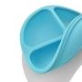 PandaEar Divided Unbreakable Silicone Baby and Toddler Plates - 3 Pack - Non-Slip - Dishwasher and Microwave Safe - FDA/LFGB Certified Silicone Blue Green Yellow