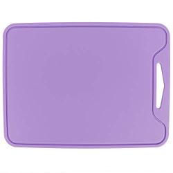 Cutting Board Chopping Board With Hanging Hole Food Grade Silicone Flexible Easy to Clean for Home Kitchen Use Purple Kitchenware