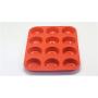 Kitchenware Silicone Cake Mold 12 round round high temperature baking tray Cookie mold baking tool (red)