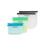 Schmidtz Homes Silicone Food Storage Bag (6) Reusable Slidelock Bags (3 Sizes) Eco-Friendly Leakproof Freezer and Microwave Safe BPA free FDA LFGB ROHS and MSDS Approved Safe Food Container