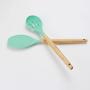 Kitchenware Set, Kitchen Set with Wooden Handle Silicone Cookware Set of 11, Cooking Turner Pliers for Spatula with Nonstick Cookware, Fresh green