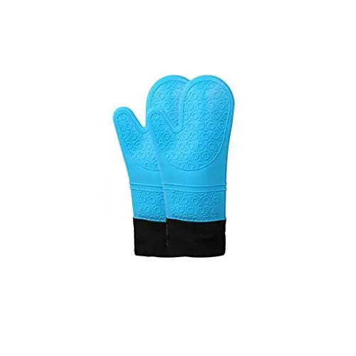 GuiXinWeiHeng shoutao Silicone Plus Cotton oven insulated gloves, high temperature resistant kitchen baking gloves, 4