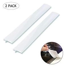 Kitchen Silicone Stove Counter Gap Cover, Easy Clean Heat Resistant Wide & Long Gap Filler, Seals Spills Between Counter, Stovetop, Oven, Washer & Dryer, Set of 2 (21 Inches, White)