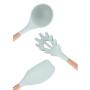 Gwjs Silicone Wooden Handle Kitchen Utensils, Nonstick Spatula Silicone Kitchenware Silicone Spatula Suit Kitchen Gadget Kitchen Tool-nine-piece Set 32cm(12.6inch)
