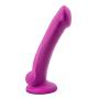 7.25&quot Realistic Sensa Feel Dual Density Dildo - Platinum Silicone - Cock and Balls Dong - Suction Cup Harness Compatible - Sex Toy for Women - Sex Toy for Adults (Violet)