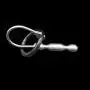 Risunpet Male Silicone Penis Plug Urethral Sound Catheter Dilator Stretching Tube Through-Hole for Beginner Men Sex Toy (Silver Size2)