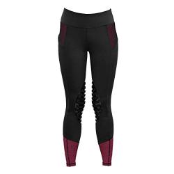 HR Farm Womens Silicone Tights Horse Riding Gel Grip Pull On Leggings with Pocket